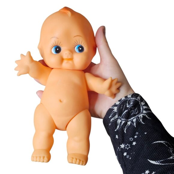 VTG Kewpie Rubber Doll 9" Jointed Squeak Toy Kitschy Baby Doll Molded Hair - Picture 2 of 15